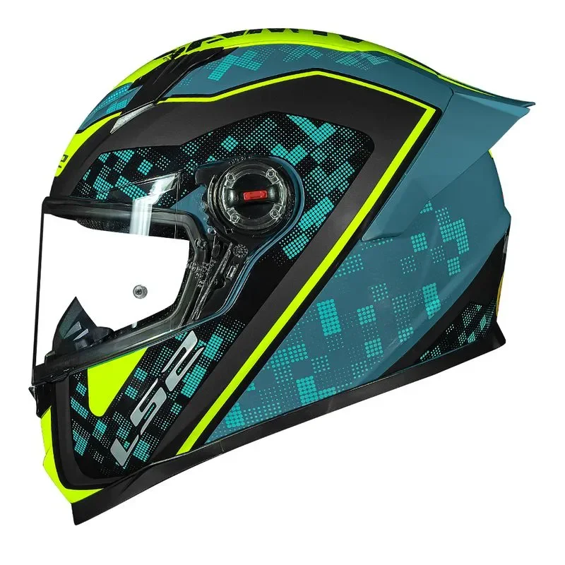 Capacete LS2 FF358 Classic S Striker Azul/Amarelo Flúor - Spinelli